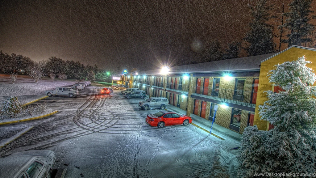 Light Snow Night Cars Storm Long Exposure Hotel Wallpapers ...