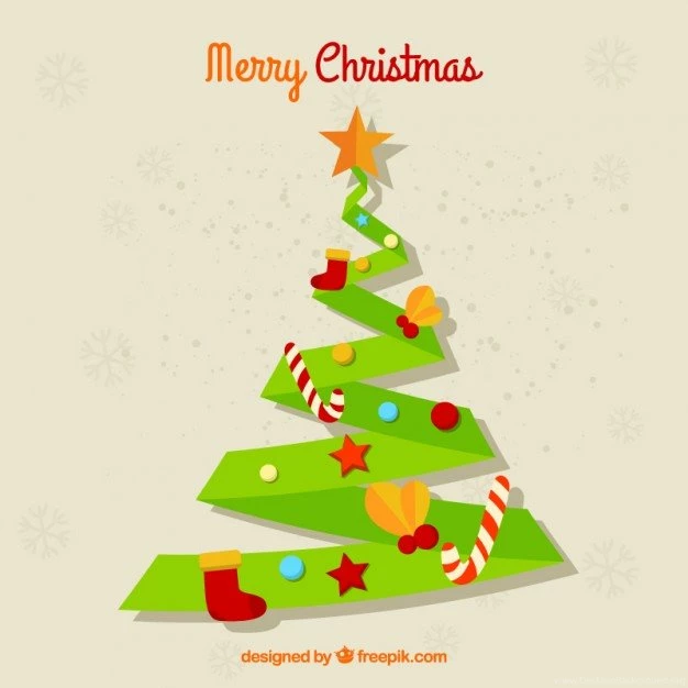 Paper Christmas Tree Backgrounds Vector