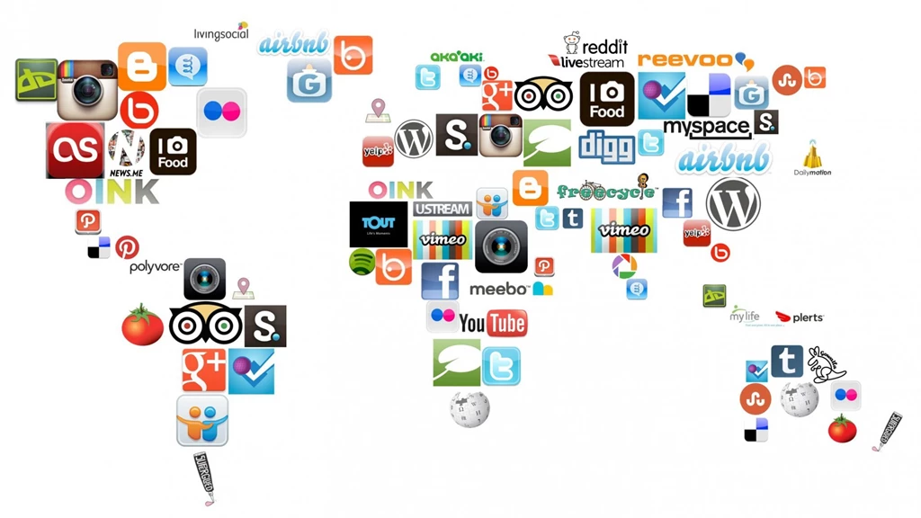 Wallpaper: Social Media, World Map, Design, Icons, Internet Wallpapers