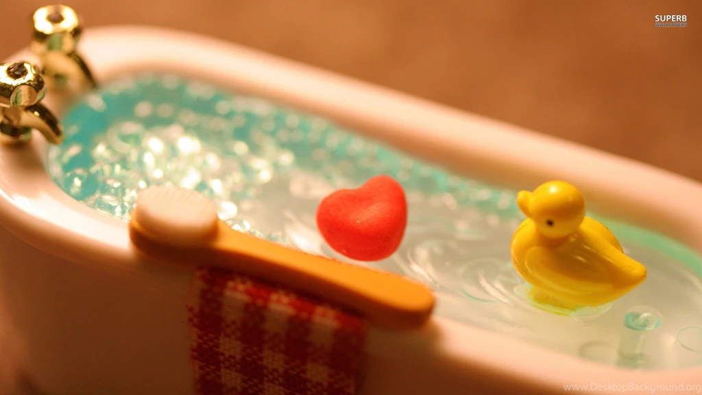 Rubber Ducky Taking A Bath, Tub, Toy, Heart, Funny, 1920x1080 HD ...