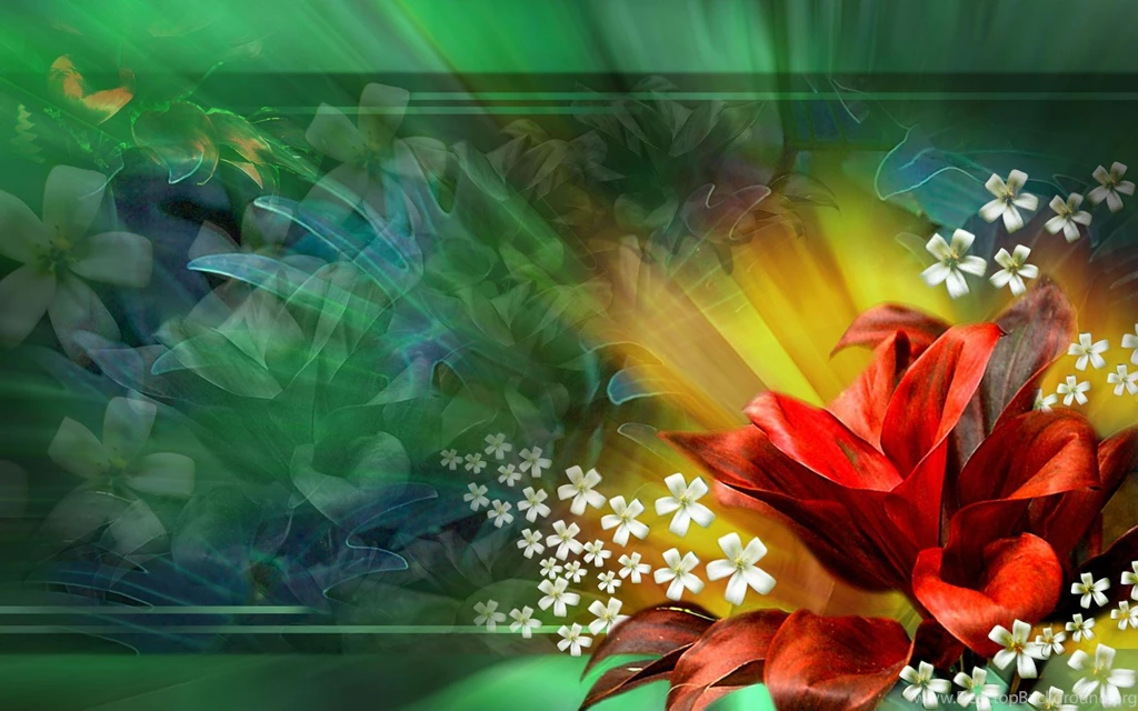Red Flower Abstract, Floral, Single, Green, 1920x1200 HD Wallpapers ...