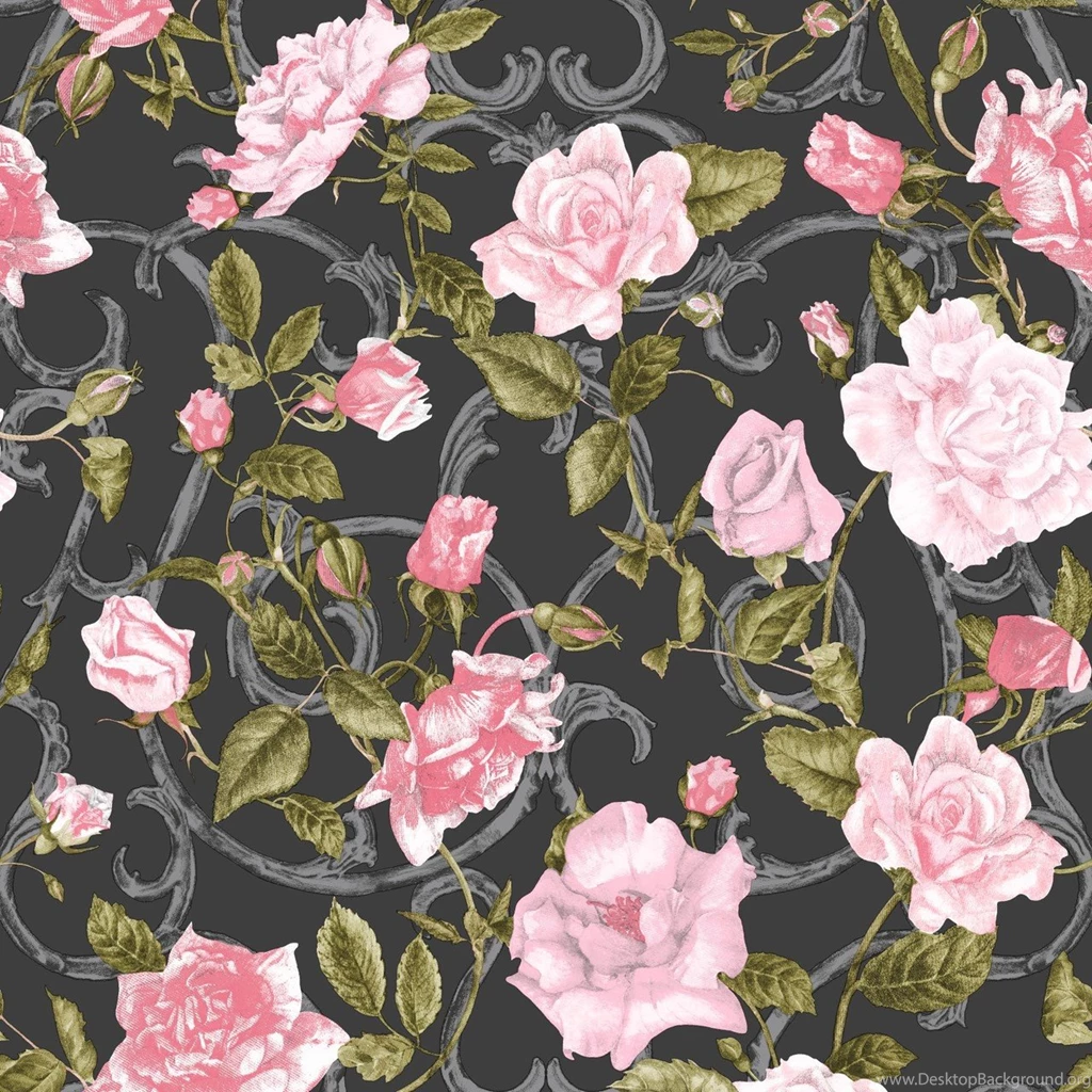 Northern Rose Blue Pink Wallpapers