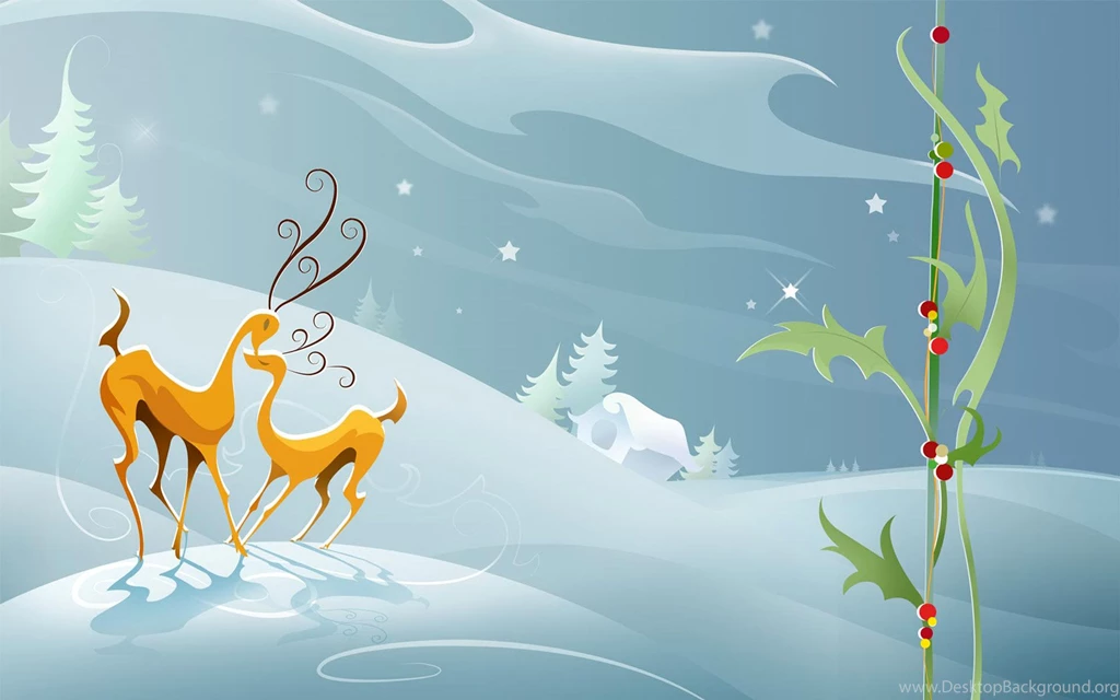 Free Holiday Christmas Deer Computer Desktop Wallpapers