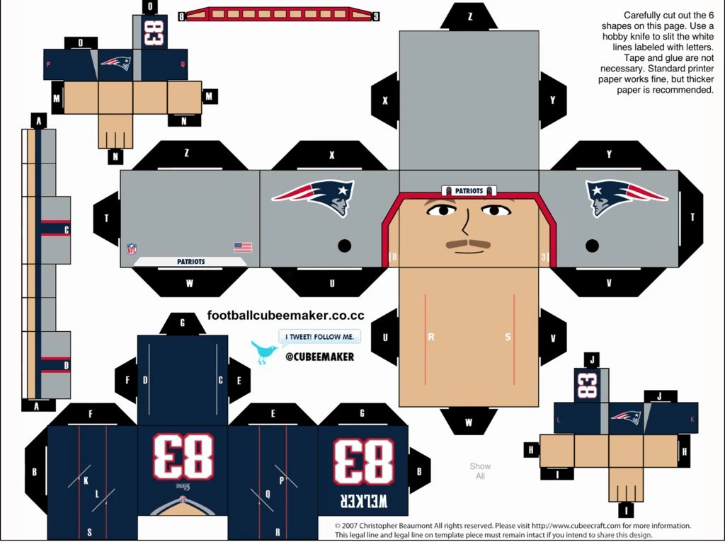 Wes Welker Patriots Cubee By Etchings13 On DeviantArt