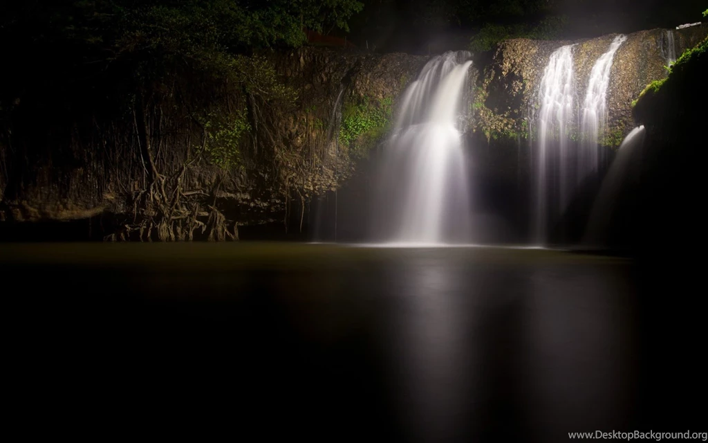 Water Fall At Night