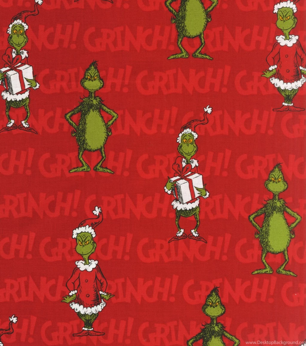 Holiday Inspirations Fabric Christmas Grinch On Red
