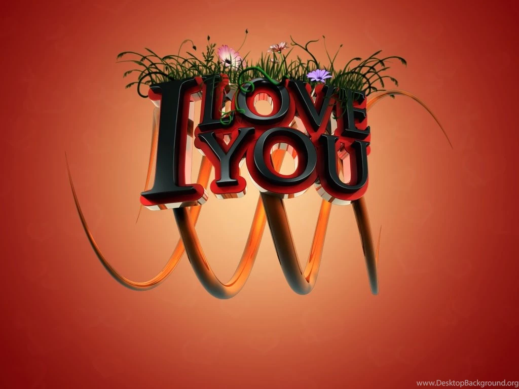 1024x768 I Love You 3D Desktop PC And Mac Wallpapers