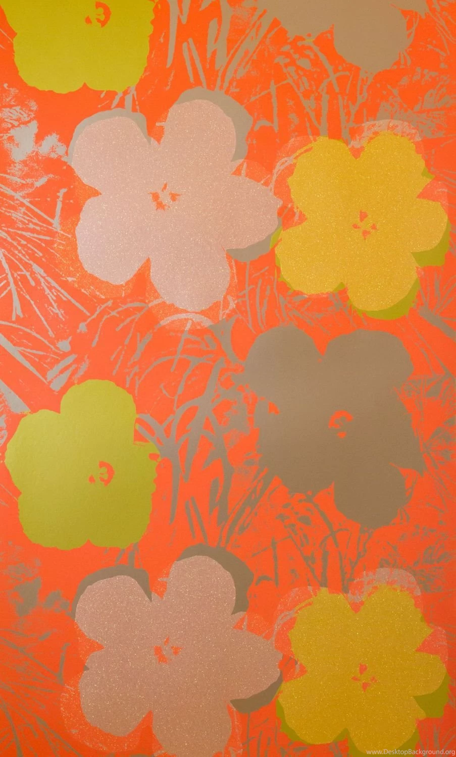 Polyester Wallpapers / Contemporary / Floral Pattern / Gold colored ...