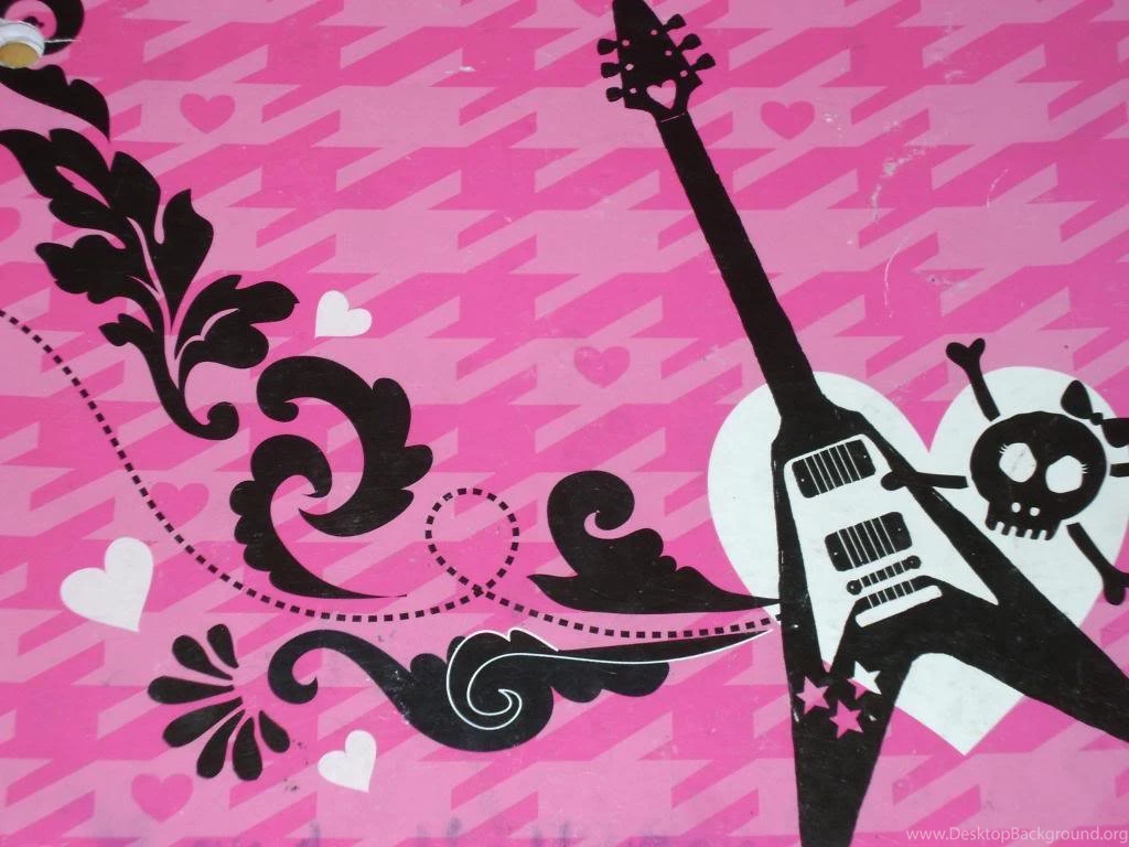 Pink And Black Guitar Design Backgrounds Photo By Guitarangel14 ...