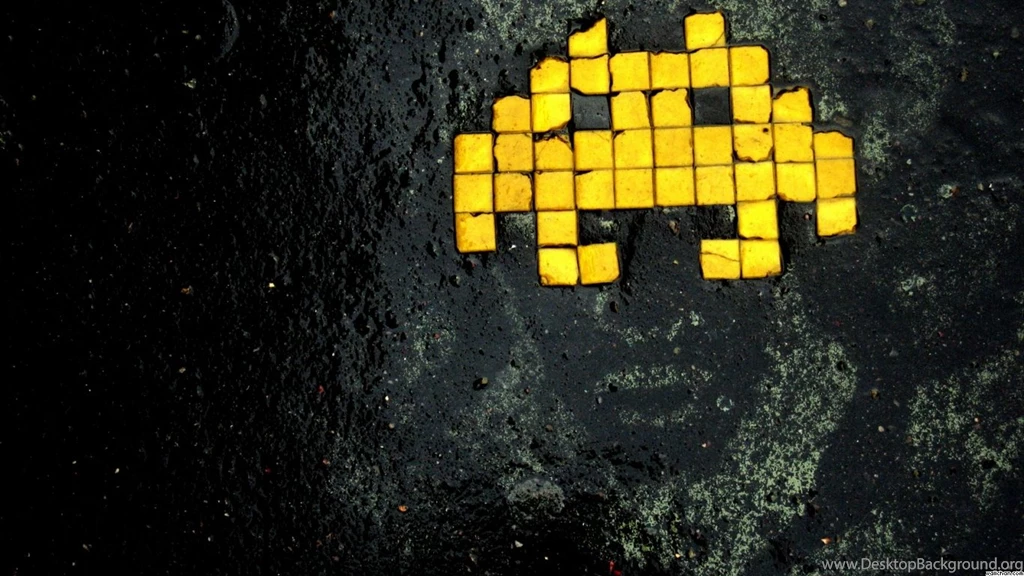 Wallpapers Afro Space Invaders Blocks Wallchan 1366x768