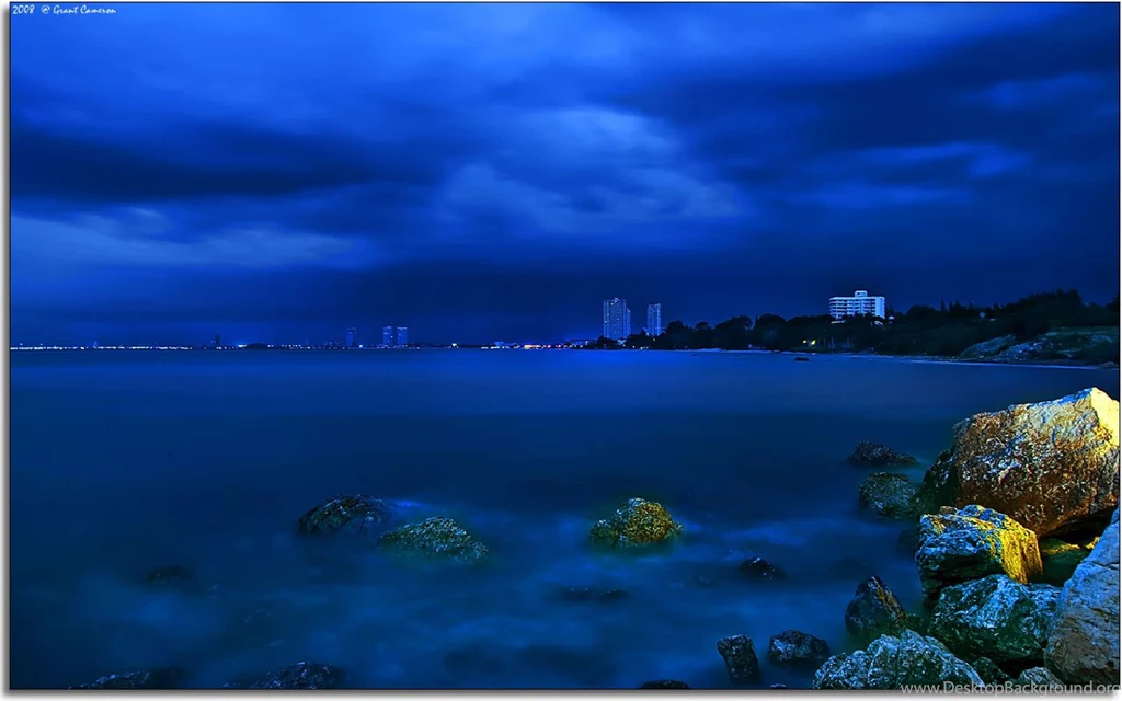 Beautiful Blue Coastal Evening Wallpapers Wallpapers Mela