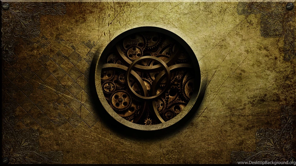 Abstract, Steampunk, Textures, Golden, Gears, Clockwork :: Wallpapers