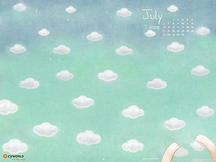 July Wallpapers July Cartoon Calendar 25 Wallcoo.net