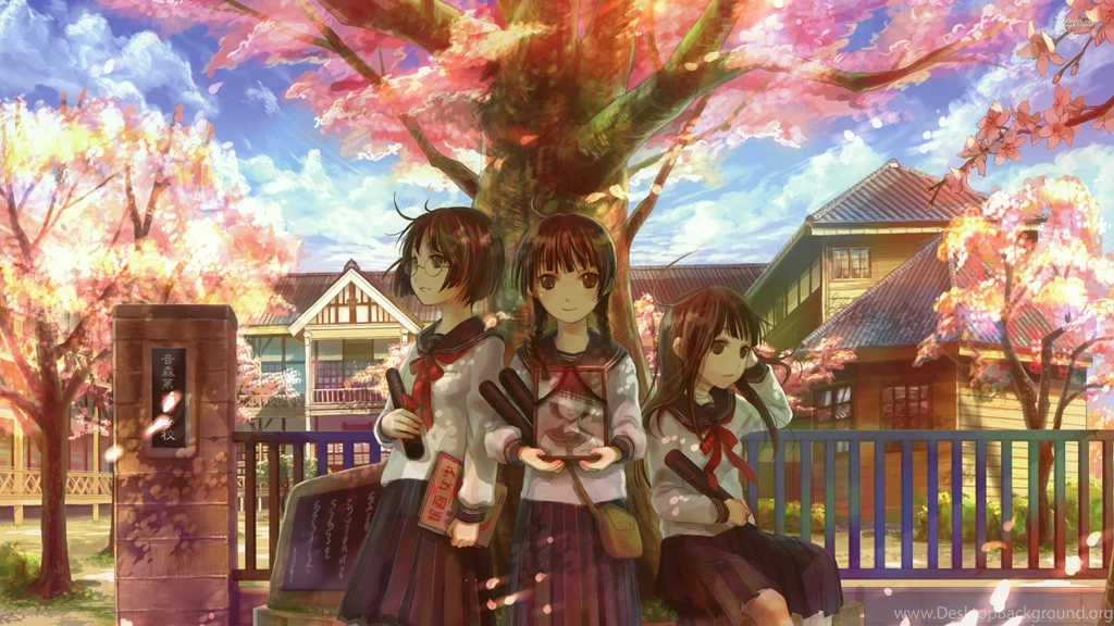 23894 schoolgirls under the cherry tree 2560x1440 anime wallpaper.jpg
