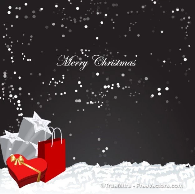 Christmas Presents On Winter Backgrounds Vector