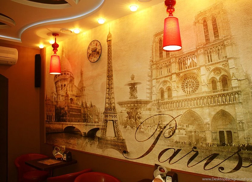 STICKER MURAL Paris Vintage Classic Gold Autumn Wallpapers Decole ...