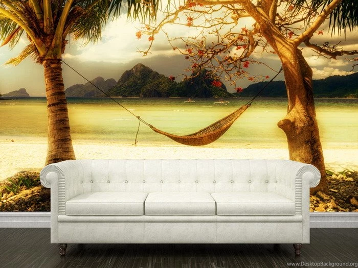 Vintage Island Wall Mural For Living Room Wallpapers Mural Ideas ...