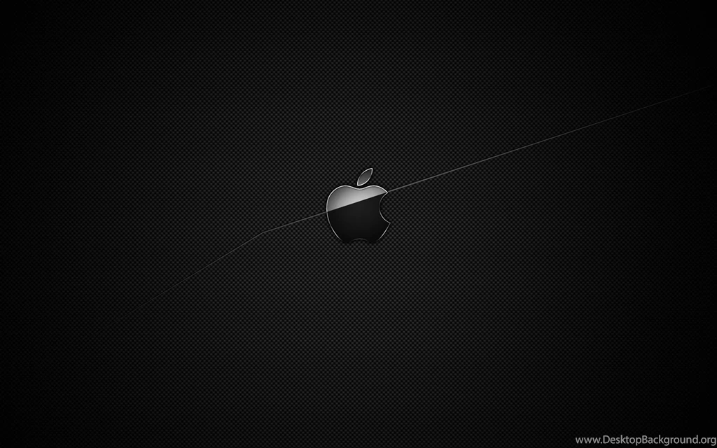 A Black Apple Symbol On Dark Black Background, Half Part Lighted ...
