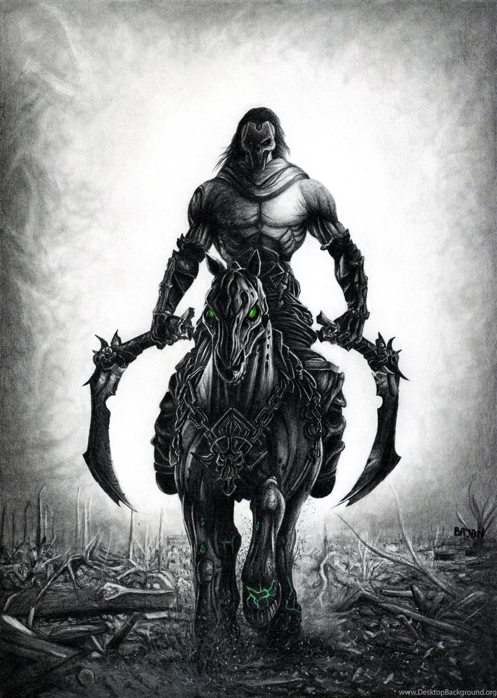 darksiders 2 drawing wallpaper desktop background