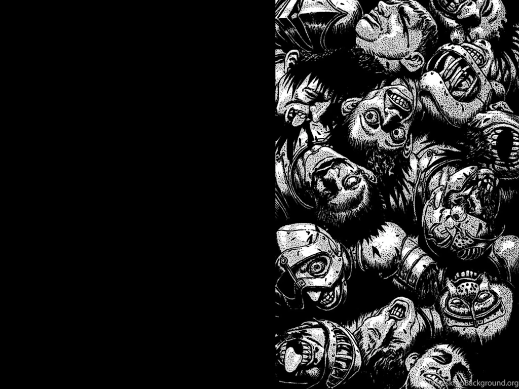 Berserk Kentaro Miura Grayscale Horror Manga Wallpapers (