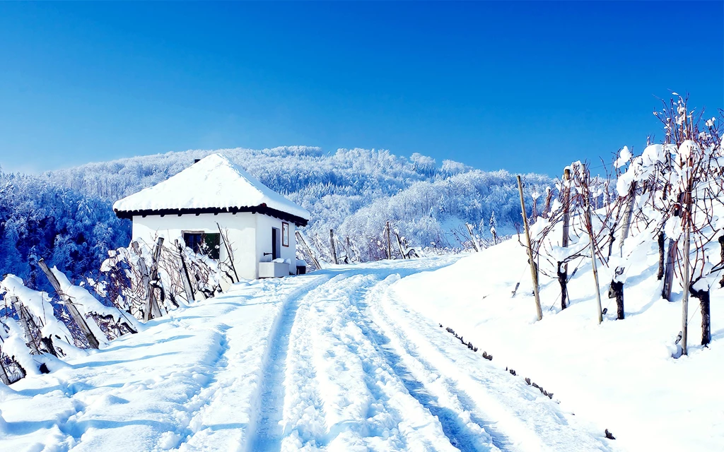 Snowy Cottage Wallpapers