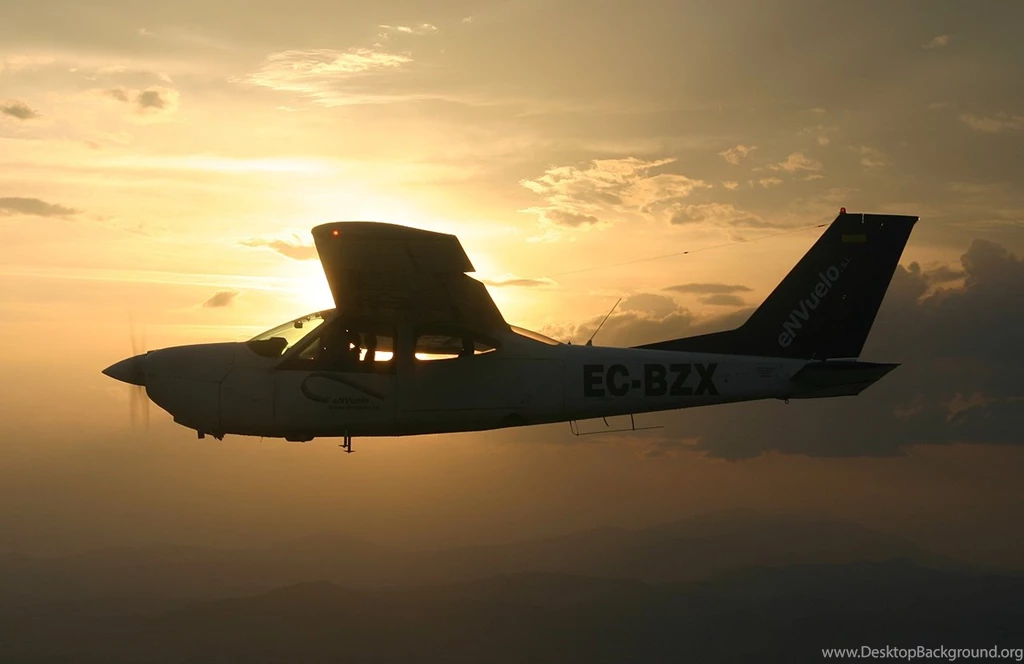 Cessna 177 Cardinal Sunset Spain In Flight