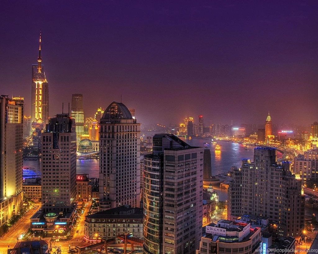 Shanghai Night View China City Photography Wallpapers 1280x1024 ...