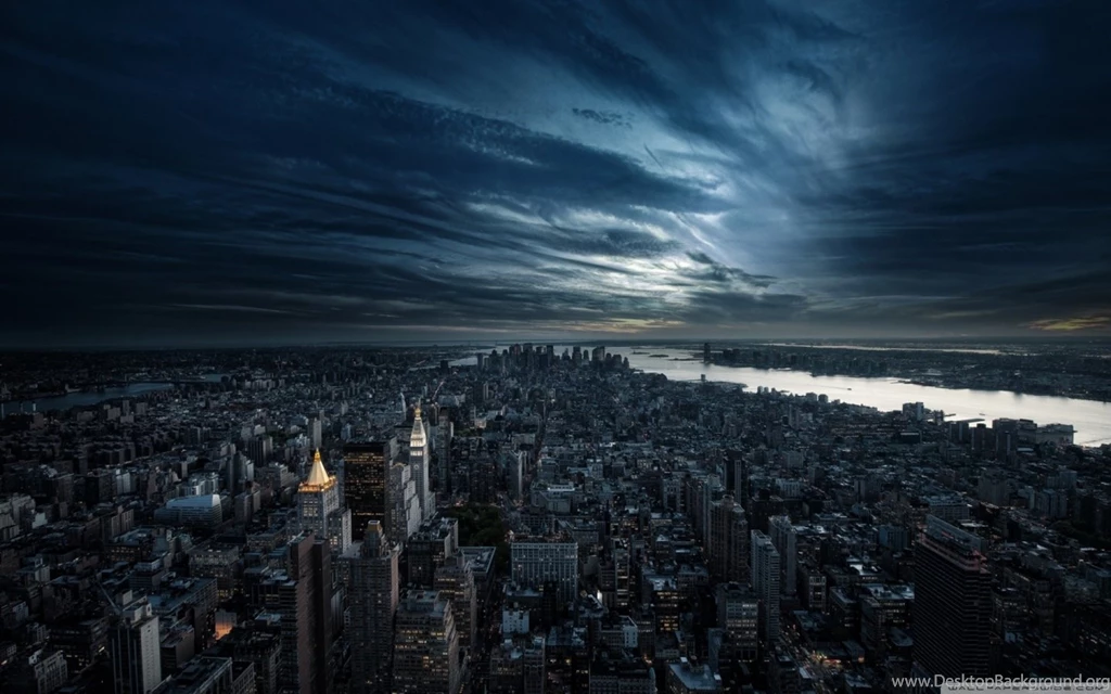 City Aerial View Night HD Desktop Wallpapers : High Definition : Mobile