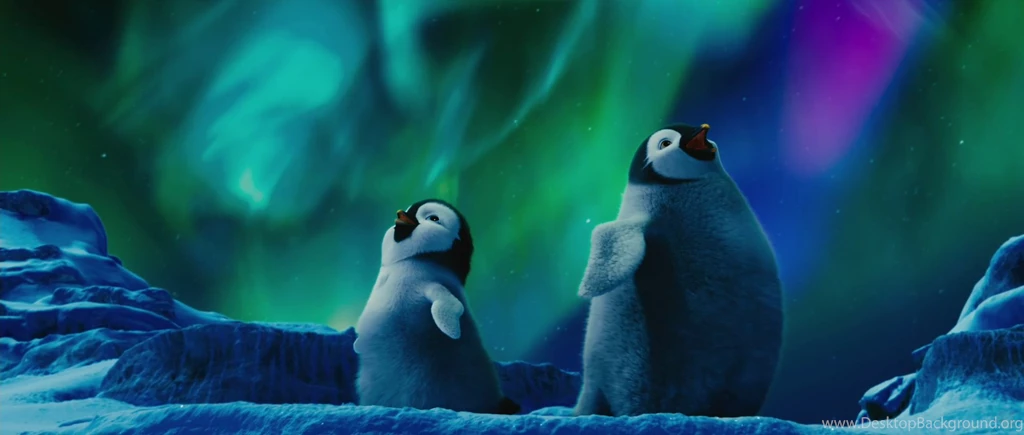 Erik And The Aurora Australis From Happy Feet Two Desktop Wallpapers