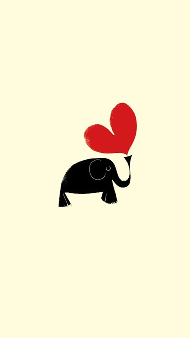 Cute Lovely Elephant Love iPhone 5s Wallpapers Download