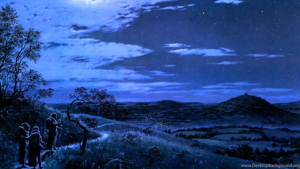 Download Wallpapers 1920x1080 Night, Moon, Travelers, Trail, Nature ...