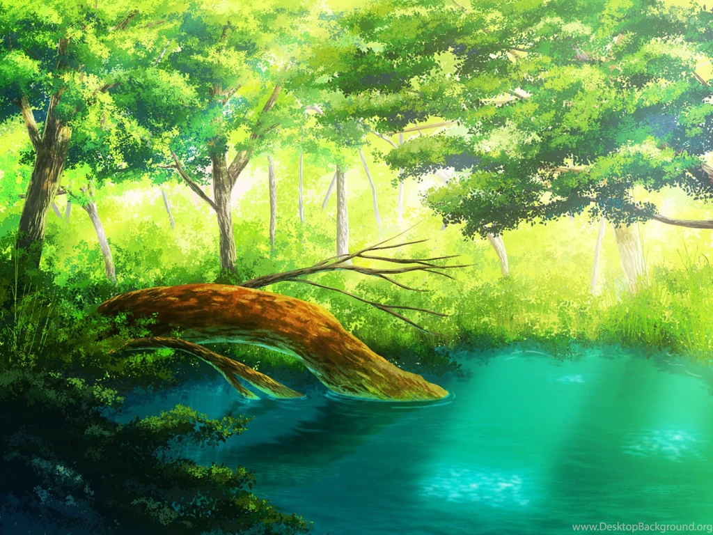 Original Forest Grass Leaves Original Scenic Tree Water Yuzuki ...