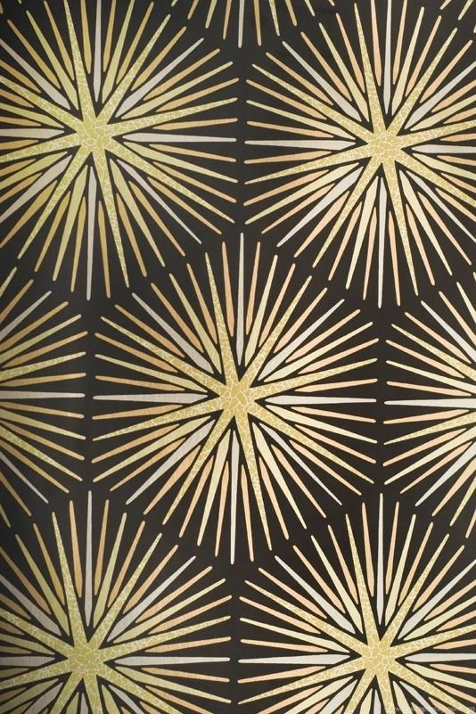 Spark Wallpapers Foiled Sunburst Design Wallpapers In Black With ...
