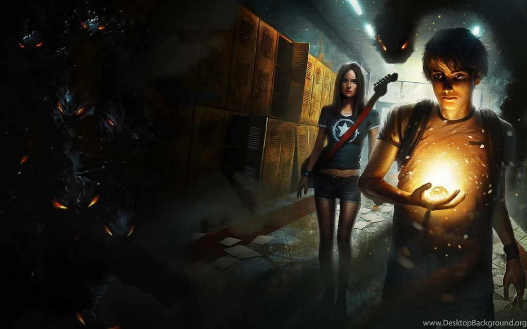 Art Dark Guy Girl Spirit Evil Guitar School Magic Wallpapers ...
