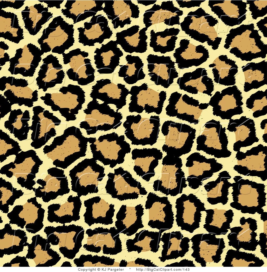 Big Cat Clipart Of A Beige Tan And Black Leopard Spots Backgrounds ...