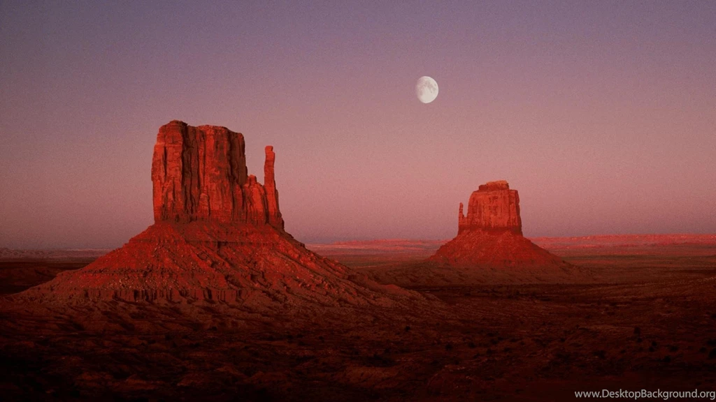 Deserts Utah Monument Valley Moonrise Wallpapers