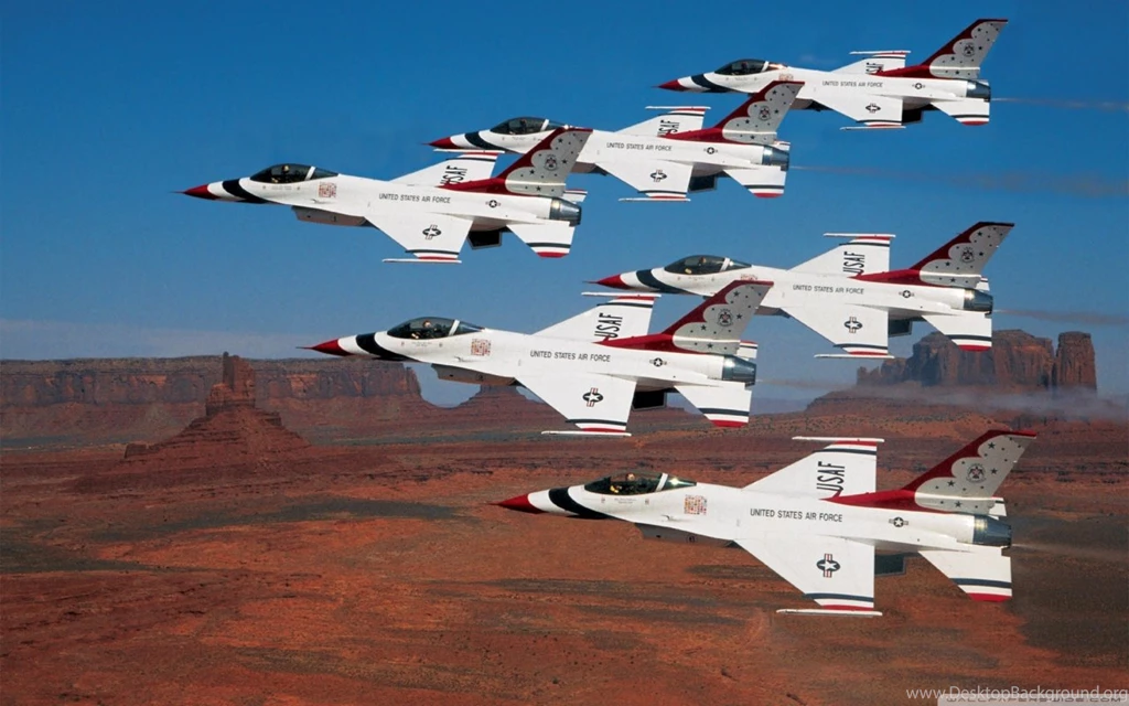 Thunderbirds Flying In Formation Over Monument Valley HD Desktop ...