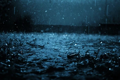 Download Wallpapers 1920x1080 Close up, Drop, Black, Blue, Rain ...