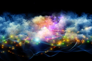 Abstract Art Of Smoke And Neon Lights Picture