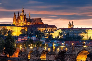 Download Wallpapers 3840x1200 Czech Republic, Czech, Bridge, City ...