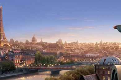 Dual Screen City Paris Mouse Cartoon Hd Wallpapers (