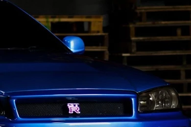 Download Wallpapers 750x1334 Nissan Skyline, Gtr, R34, Blue, Front ...