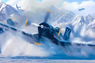 Download Wallpapers Vought F4u Corsair, Art, Ww2, War, Painting ...