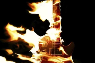 Download Burning Guitar Wallpapers For iPhone 4