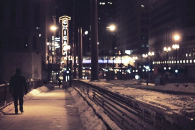 Snowy Street In Chicago Wallpapers Free Wide HD Wallpapers