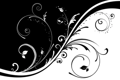 Black And White Flower Wave Patterns Download PowerPoint ...
