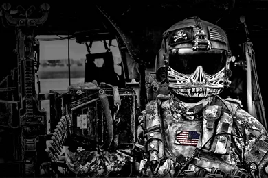 Soldier BW Helmet Suit Military Wallpapers