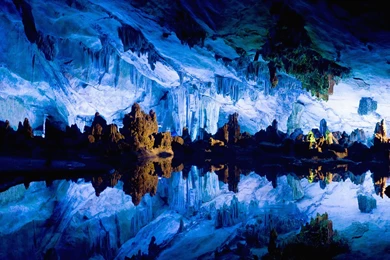 Download Wallpapers 3840x2160 Cave, Stalactites, Stalagmites, Water ...
