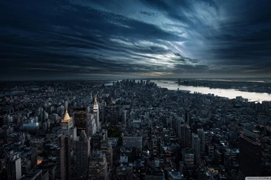 City Aerial View Night HD Desktop Wallpapers : High Definition : Mobile