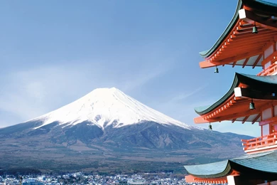 Download Wallpapers 3840x2160 Fuji, Japan, City, Sakura 4K Ultra HD ...